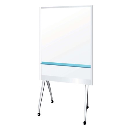 PLUS Mobile Partition Board LG, 38 3/10" x 70 4/5", White, Aluminum Frame 428-283